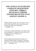 NFPA 10 FINAL EXAM 2024-2025 COMPLETE 250 QUESTIONS  WITH 100% CORRECT  DETAILED & VERIFIED  ANSWERS BRAND NEW EXAM  ALREADY GRADED A+