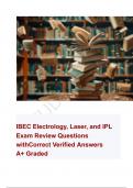 IBEC Electrology, Laser, and IPL Exam Review Questions with Correct Verified Answers 