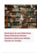 Electrolysis & Laser State Exam Study Guide Exam Review Questions with Correct Verified Answers A+ Graded