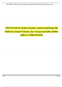 TEST BANK for Modern Systems Analysis and Design 9th Edition by Joseph Valacich, Joey George and Jeffrey Hoffer ; | All Chapters