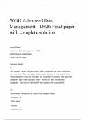 WGU Advanced Data Management - D326 Final paper with complete solution