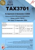 TAX3701 Assignment 2 (COMPLETE ANSWERS) Semester 2 2024 (798141) - DUE 13 September 2024 