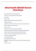 Allied Health 2024/25 Newest Final Exam