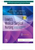 TEST BANK For Lewis Medical Surgical Nursing, 12th Edition by Mariann M. Harding , Verified Chapters 1 - 69, Complete Newest Version