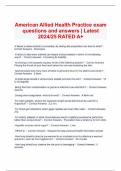 American Allied Health Practice exam questions and answers | Latest 2024/25 RATED A+