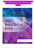 TEST BANK For Lewis Medical Surgical Nursing, 12th Edition by Mariann M. Harding , Verified Chapters 1 - 69, Complete Newest Version