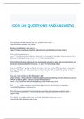 COR 106 QUESTIONS AND ANSWERS