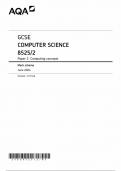 AQA GCSE COMPUTER SCIENCE  MARK SCHEME PAPER 2 2024 (8525/2 :Computing Concepts)