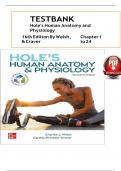 Test Bank for Hole's Human Anatomy & Physiology, 16th Edition, Charles Welsh, Cynthia Prentice-Craver, ISBN 10:1260265226, ISBN 13:9781260265224... @Recommended