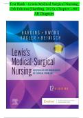 TEST BANK For Lewis Medical Surgical Nursing, 12th Edition by Mariann M. Harding , Verified Chapters 1 - 69, Complete Newest Version