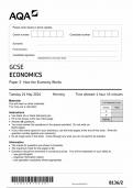 AQA GCSE ECONOMICS PAPER 2 2024 (8136/2:How the Economy Works)