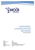 NCOI Human Resource Management (HRM) module opdracht Personeel, leiderschap en beloning. 7! incl beoordeling