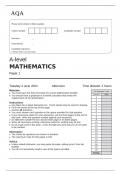 AQA  A-level MATHEMATICS Paper 1 June 2024