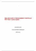 WGU (BUS 4891) IT MANAGEMENT PORTFOLIO PFIT Task 1 Latest Update 