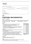 AQA AS FURTHER MATHEMATICS Paper 2 Statistics June 2024