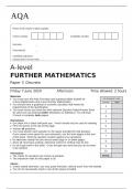 AQA A-level FURTHER MATHEMATICS Paper 3 Discrete June 2024