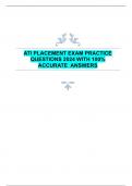 ATI PLACEMENT EXAM PRACTICE QUESTIONS 2024 WITH 100%  ACCURATE  ANSWERS