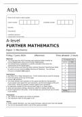 AQA A-level FURTHER MATHEMATICS Paper 3	Mechanics June 2024