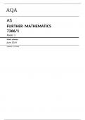 AQA  AS FURTHER MATHEMATICS 7366/1 Paper 1 Mark scheme June 2024