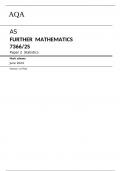 AQA  A-level FURTHER MATHEMATICS 7367/1 Paper 1 Mark scheme June 2024