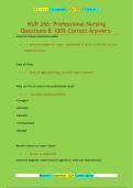 NUR 266: Professional Nursing Questions & 100% Correct Answers