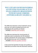 WGU C253 ADVANCED MANAGERIAL ACCOUNTING EXAM 2024 ACTUAL EXAM COMPLETE 200 QUESTIONS WITH DETAILED VERIFIED ANSWERS/ALREADY GRADED A+