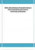 BUSI 1301 Business Principles Exam 2 CH 6-8 questions and answer University of Houston