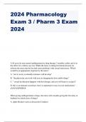 2024 Pharmacology Exam 3 / Pharm 3 Exam 2024