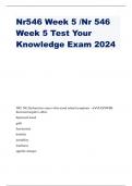 Nr546 Week 5 /Nr 546 Week 5 Test Your Knowledge Exam 2024