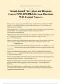 Sexual Assault Prevention and Response Course (NMSAPR071-2.0) Exam Questions With Correct Answers