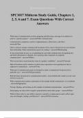 SPC1017 Midterm Study Guide, Chapters 1, 2, 5, 6 and 7. Exam Questions With Correct Answers