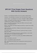 SPC1017 Final Zeigler Exam Questions With Correct Answers