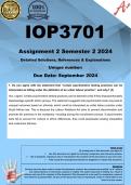 IOP3701 Assignment 2 (COMPLETE ANSWERS) Semester 2 2024