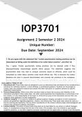 IOP3701 Assignment 2 (ANSWERS) Semester 2 2024 - DISTINCTION GUARANTEED