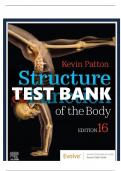 TEST BANK for Structure and Function of the Body 16th Edition (Patton,2024) ,Chapter 1-22||All Chapters