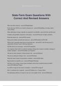 State Farm Exam Questions With Correct And Revised Answers