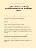 Chapter 1 The Nature of Strategic management Exam Questions With Verified Answers.