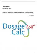 Test Bank - Dosage Calc 360°, 3rd Edition (Martinez de Castillo, 2023), Module 1-18 | All Chapters