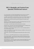 DECA Hospitality and Tourism Exam Questions With Revised Answers