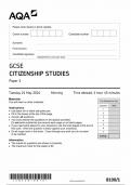 AQA GCSE CITIZENSHIP STUDIES PAPER 1 2024 (8100/1)