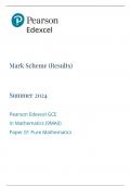 Edexcel A-Level Pure Mathematics 2024 Paper 1 Mark Scheme