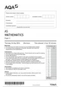 AQA Mathematics 7356 1 question paper Mathematics AS May  2024