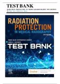 Test Bank For Radiation Protection in Medical Radiography 9th Edition By Mary Alice Statkiewicz Sherer; Paula J. Visconti; E. Russell Ritenour; Kelli Haynes ( ) / 9780323825030 / Chapter 1-16 / Complete Questions and Answers A+