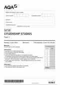 AQA GCSE CITIZENSHIP STUDIES PAPER 2 2024 (8100/2)