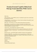 Trauma-Focused Cognitive Behavioral Therapy Exam Questions With Correct Answers