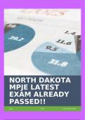 NORTH DAKOTA MPJE LATEST EXAM ALREADY PASSED!!