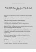 WGU D076 Exam Questions With Revised Answers