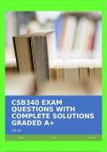 CSB340 EXAM QUESTIONS WITH COMPLETE SOLUTIONS GRADED A+