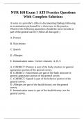 NUR 168 Exam 1 ATI Practice Questions With Complete Solutions