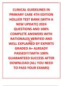 CLINICAL GUIDELINES IN PRIMARY CARE 4TH EDITION HOLLIER TEST BANK (WITH A NEW UPDATE) 2024 QUESTIONS AND 100% COMPLETE ANSWERS WITH RATIONALES VERIFIED AND WELL EXPLAINED BY EXPERTS GRADED A+ ALREADY PASSED!!!!WITH 100% GUARANTEED SUCCESS AFTER DOWNLOAD (